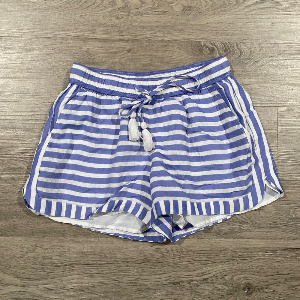 Blue Striped Women's Shorts Vineyard Vines Sail Stripe Pull On